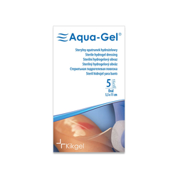 Aqua-Gel® hydrogel, 5,5 x 11 cm ovál, 5 ks, krytí pro vlhké hojení ran a chronických ran