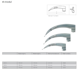 Laryngoskop ri-modul set Macintosh LED 2.5 V, s rukojetí typu C a lžícemi vel. 2, 3 , 4  - kopie