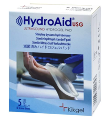 HydroAid USG® hydrogel, průměr 5 cm/6mm, 5 ks,Sterilní hydrogelová distanční podložka pro sonografii