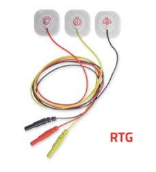 EKG elektrody s kabelem EK-1/23 RTG, netkaná textilie, hydrogel, kabel 50 cm, 23 x 23 mm, bal. - 3 ks.
