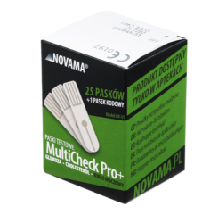 NOVAMA MULTICHECK PRO+ Testovací proužky na kyselinu močovou, 25 ks.