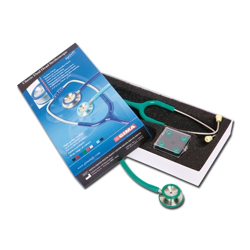 Fonendoskop Gima Classic Dual Head Stethoscope, barva zelená