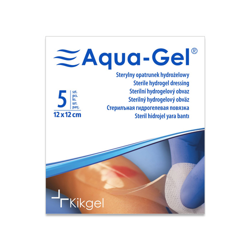 Aqua-Gel® hydrogel, 12 X 12 cm, 5 ks, krytí pro vlhké hojení ran a chronických ran