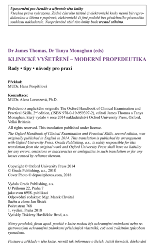 Klinické vyšetření - moderní propedeutika Rady - tipy - návody pro praxi Thomas James, Monaghan Tanya ...