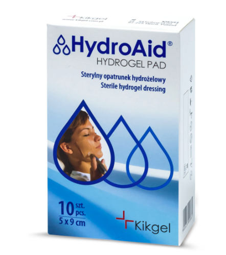 HydroAid® hydrogel, 5 X 9 cm, 10 ks, sterilní hydrogelové krytí pro estetickou medicínu a plastickou chirurgii