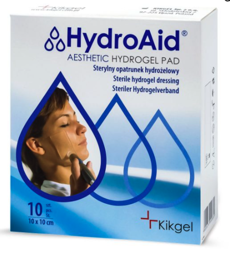 HydroAid® hydrogel, 10 X 10 cm, 10 ks, sterilní hydrogelové krytí pro estetickou medicínu a plastickou chirurgii