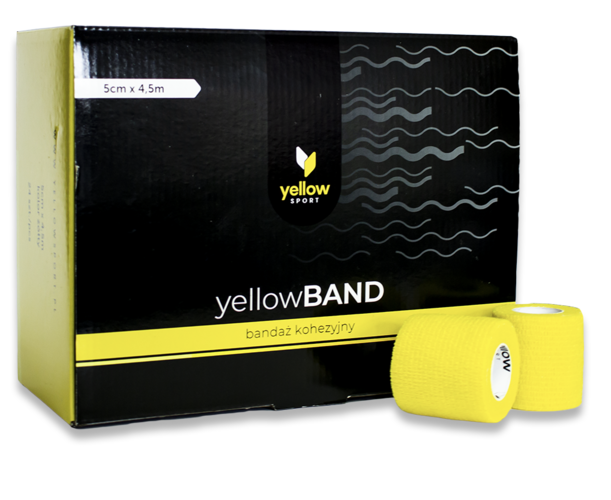 Elastické kohezivní obinadlo 5 x 450 cm YBand, barva žlutá