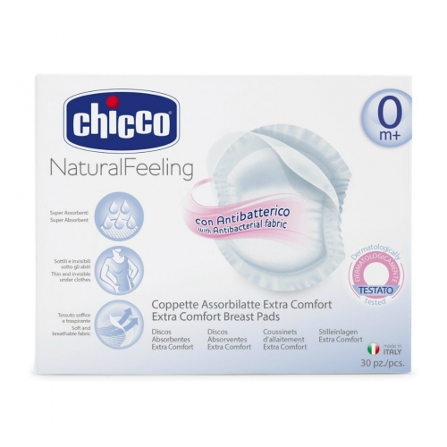 CHICCO Natural feeling antibakteriální tampony do podprsenky 30ks